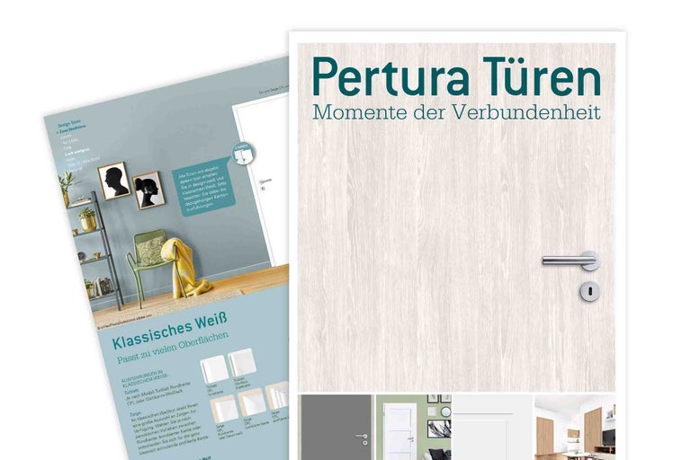 Pertura Türen Katalog mit verschiedenen Türdesigns und Oberflächen