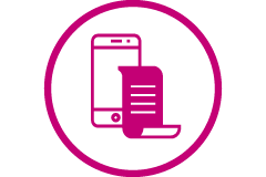 Symbol: Smartphone mit Kassenzettel