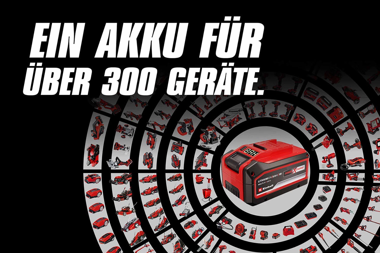 Einhell Akku passend für über 300 Geräte