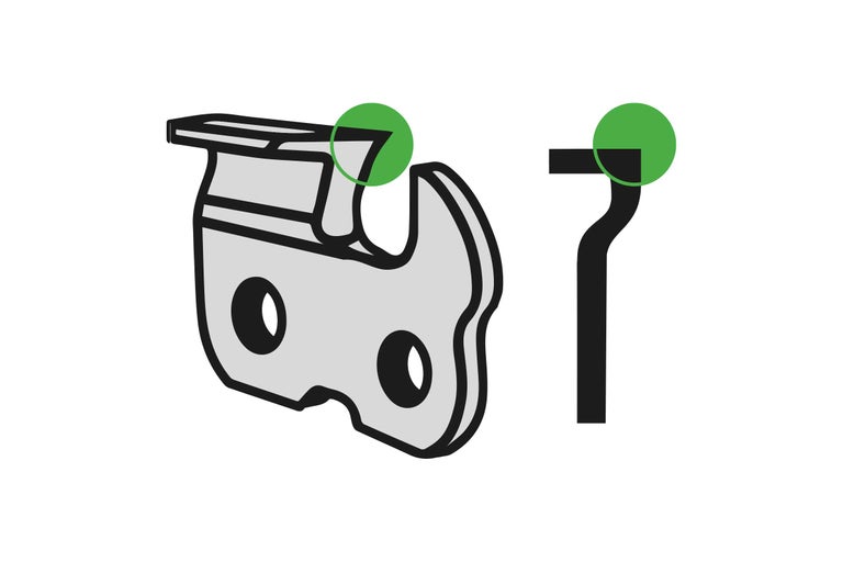 Kettensägenzahn mit Tiefenbegrenzer