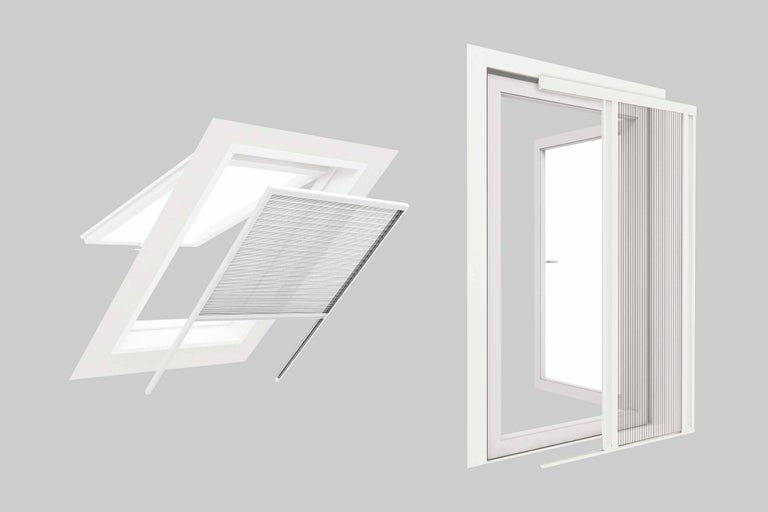 Dachfenster mit Insektenschutzrollo und Insektenschutzplissee