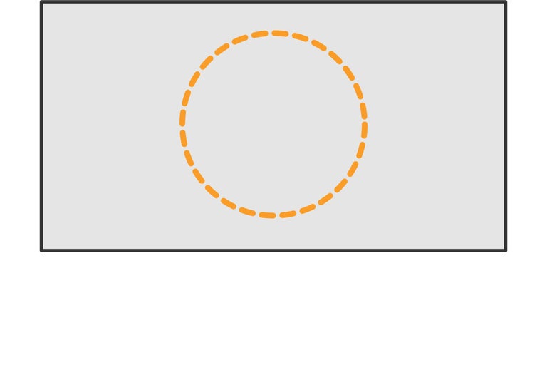 Grafische Darstellung Zuschnitt-Leistung: Kreisausschnitt