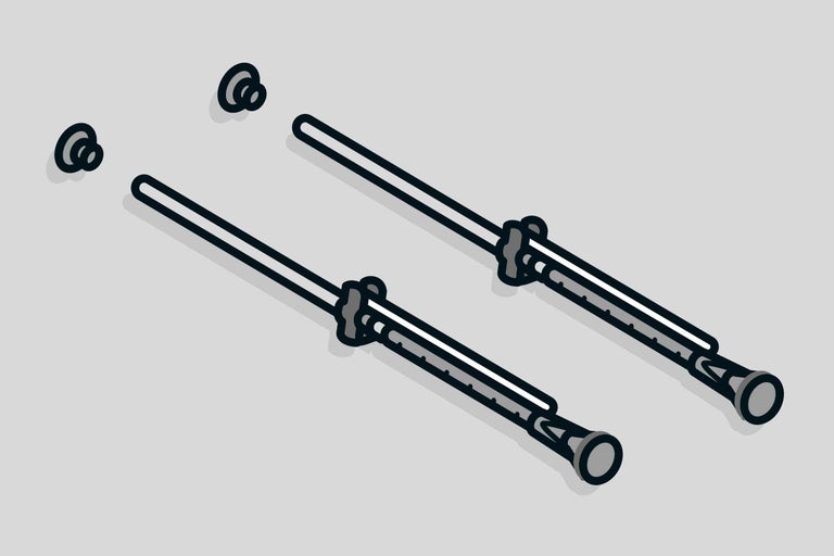 Zwei Gardinenstangen mit Endstücken