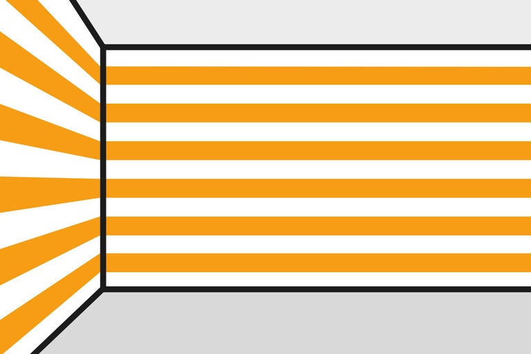 Grafische Darstellung einer Ecke mit Streifenmuster