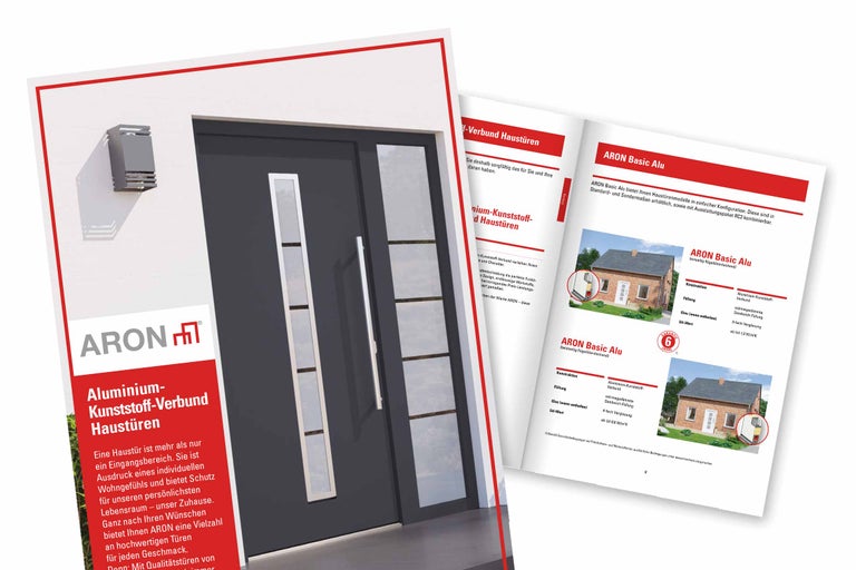 Produktbroschüre für ARON Haustüren aus Aluminium-Kunststoff-Verbund