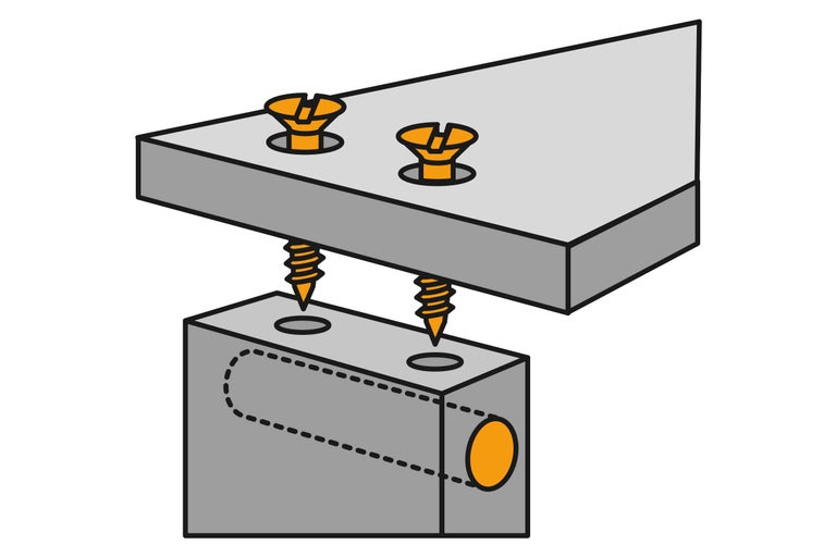 Verbindung zweier Holzstücke mit Schrauben