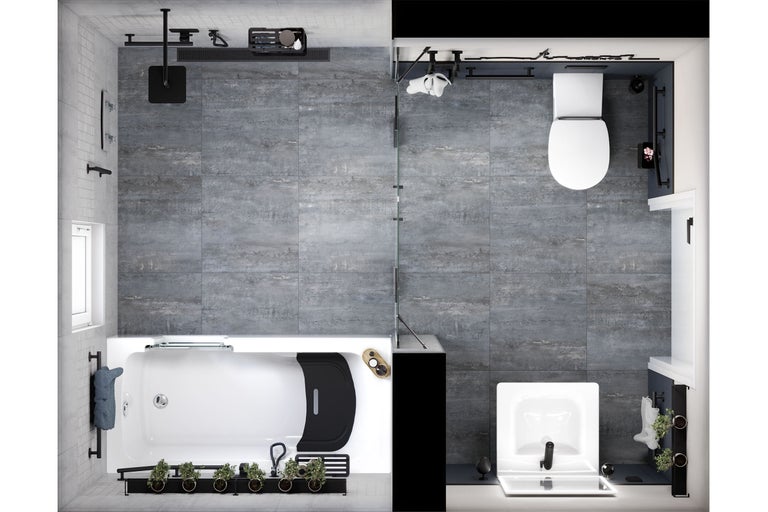 Badkonzept Toronto Grundriss Komplettbad