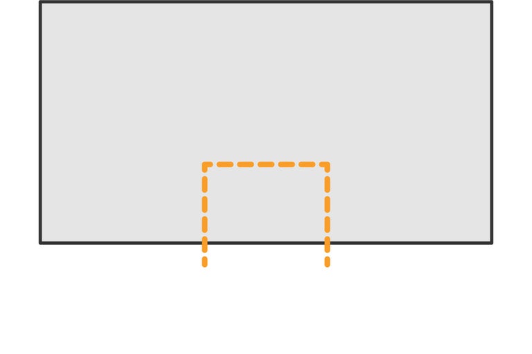 Grafische Darstellung Zuschnitt-Leistung: Ausklinkung