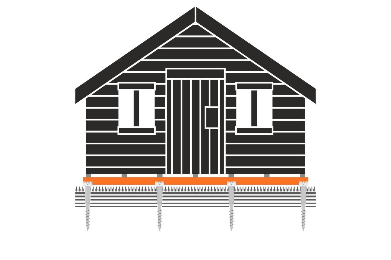 Fundament für Gartenhaus mit Schraubfundamenten