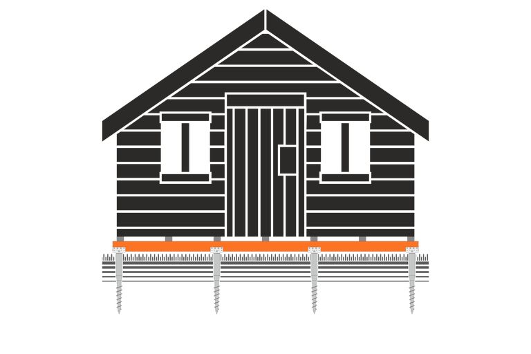 Fundament für Gartenhaus mit Schraubfundamenten