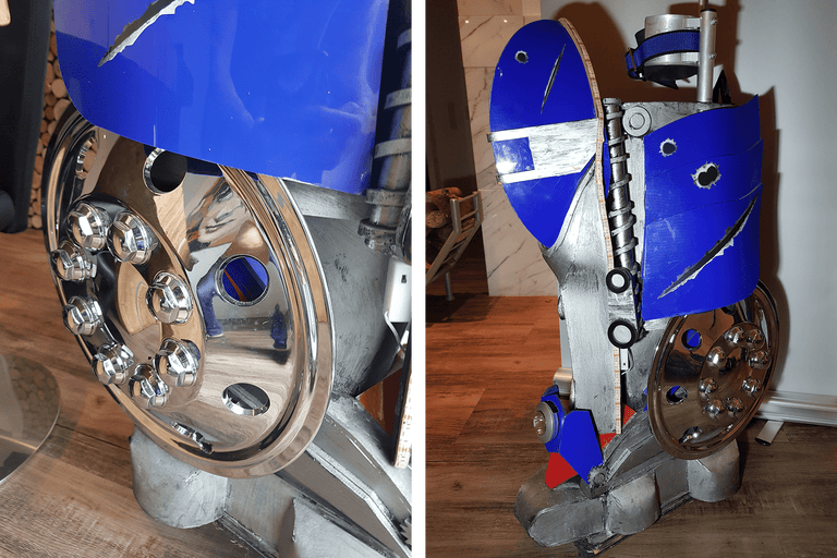 Dekorative Skulptur aus Metall mit Ornamenten