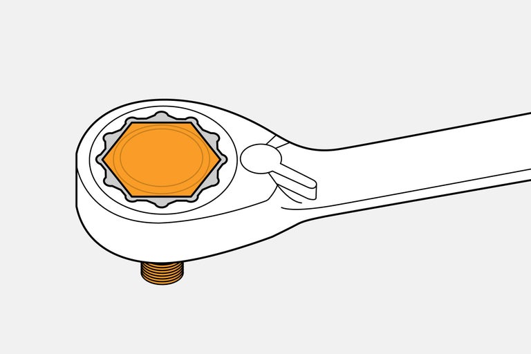 Ringschlüssel mit Sechskantmutter