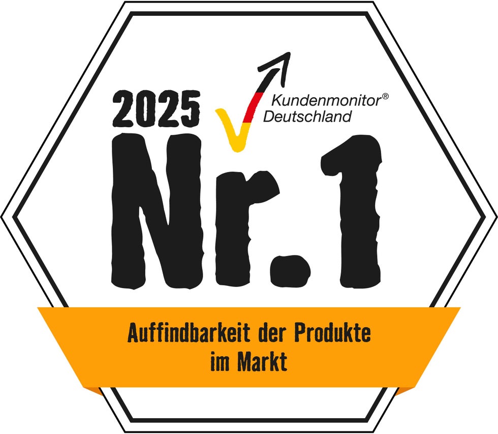 Kundenmonitor Deutschland 2025 Nr. 1 Siegel für Auffindbarkeit der Produkte im Markt