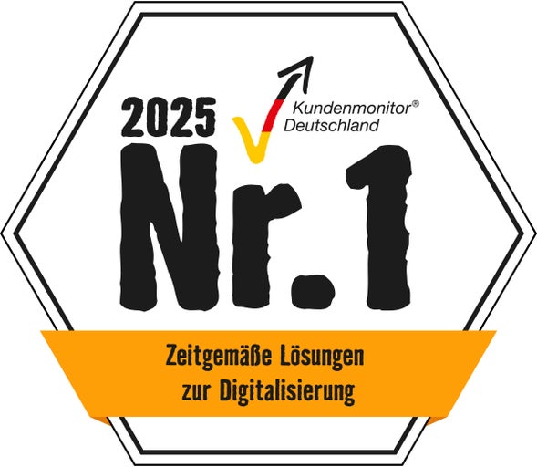 Kundenmonitor Deutschland Nummer 1 für zeitgemäße Lösungen zur Digitalisierung 2025