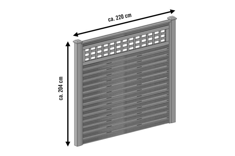 Gartenzaun circa 220 mal 204 Zentimeter