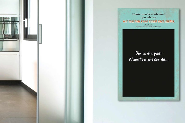 Dekorative Wandtafel mit Spruch für Küche oder Büro