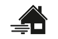Haus mit Holzstapel Symbol