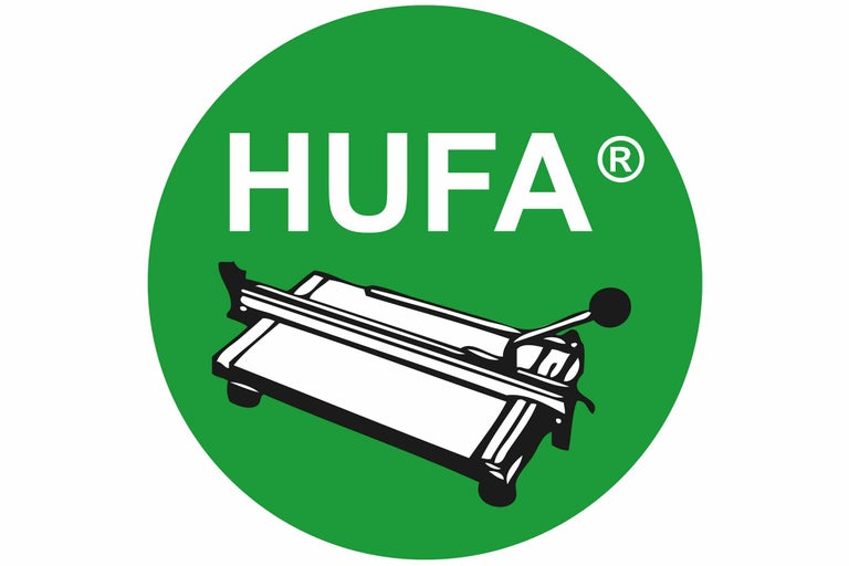 Hufa Logo mit Fliesenschneider