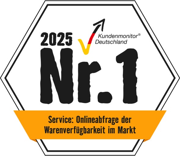 Kundenmonitor Deutschland Auszeichnung für die Onlineabfrage der Warenverfügbarkeit im Markt