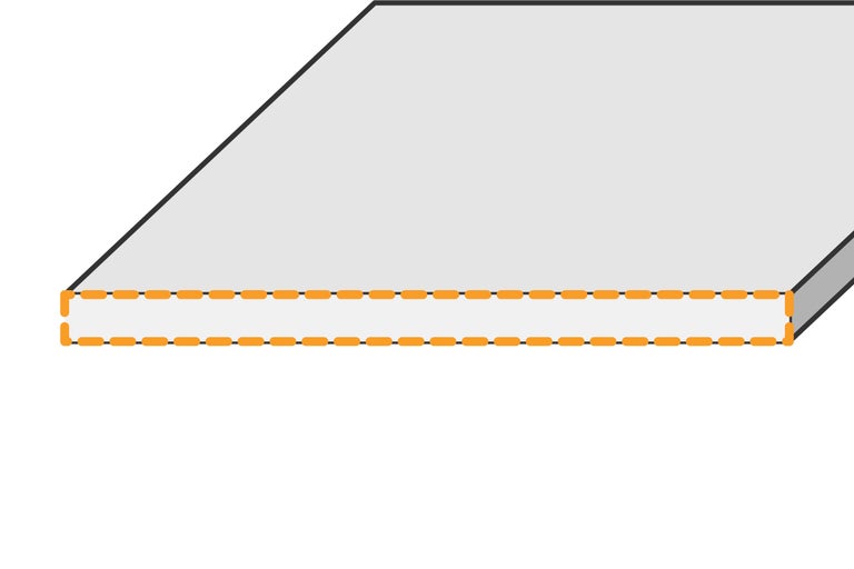 Grafische Darstellung Zuschnitt-Leistung: Kantenanleimung