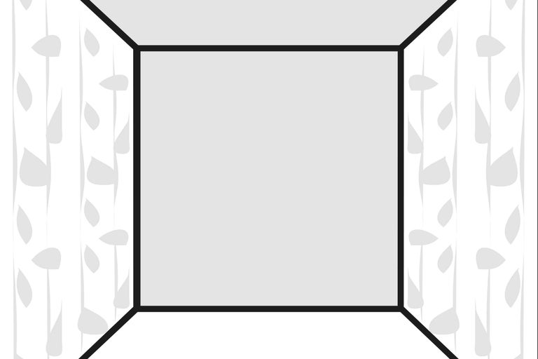 Raumansicht mit gemusterter Tapete