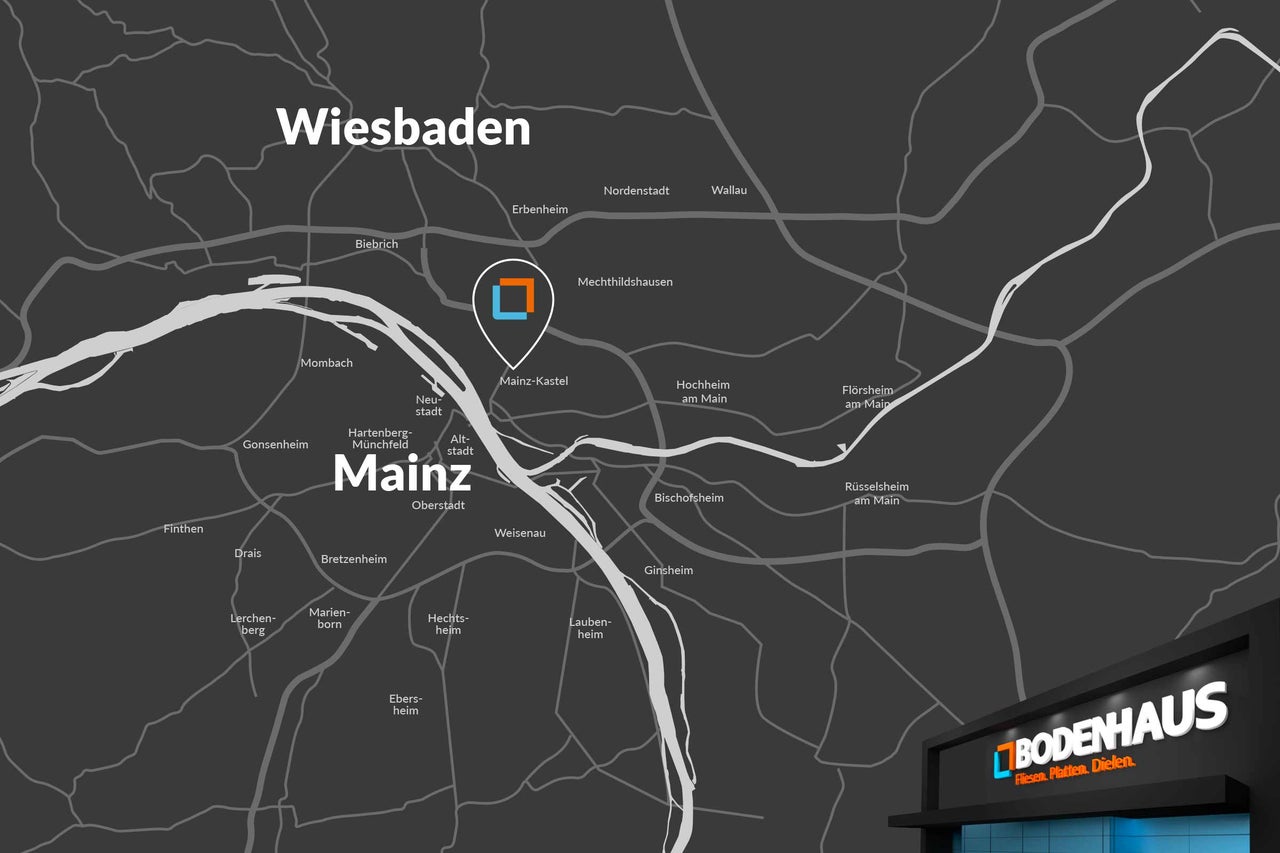 Standortkarte Bodenhaus Filiale Mainz-Kastel