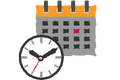 Kalendersymbol mit Uhr Kalendersymbol mit Uhr