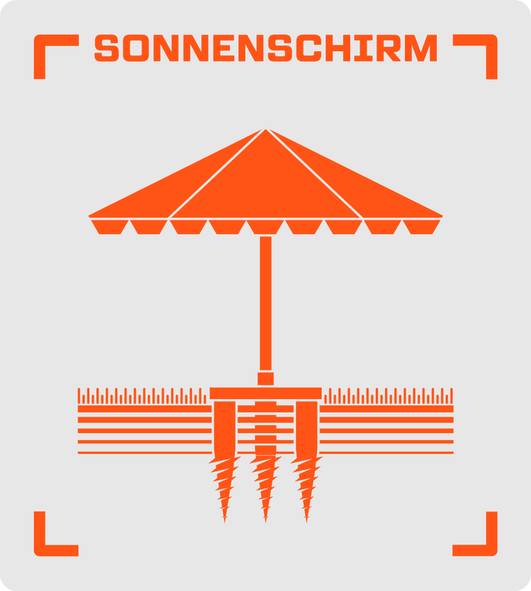 Symbol für Sonnenschirmbefestigung im Boden