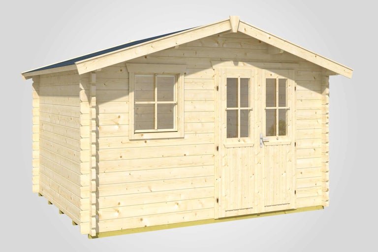 Gartenhaus aus Holz mit Fenster und Doppeltür