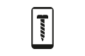 Grafische Darstellung eines Smartphones mit Schraube