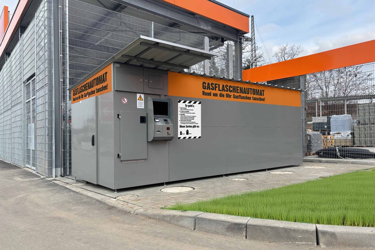 Gasflaschenautomat zur Selbstbedienung für Propangasflaschen