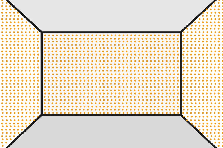 Abstrakte Darstellung eines Raumes mit Punktmuster