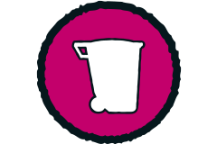 Service-Icon für Entsorgung: Mülleimer Symbol