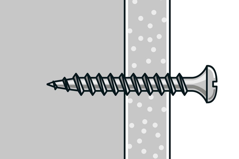 Eine Schraube in einer Wand