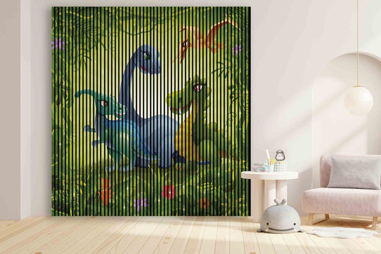 Dekoratives Wandbild mit Dinosaurier-Motiv für eine ansprechende Raumgestaltung.