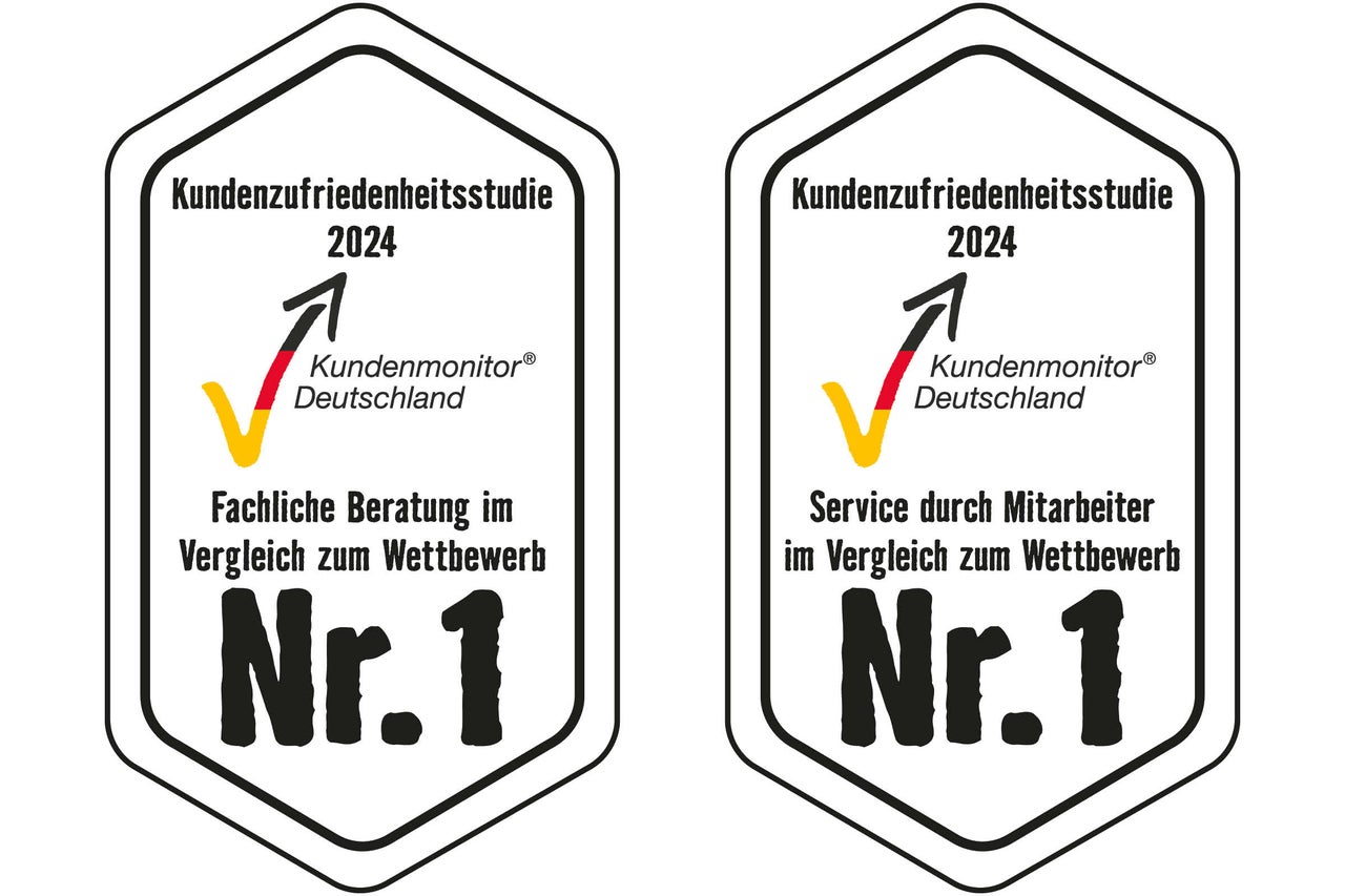 Kundenzufriedenheitsstudie 2024 Siegel für Fachberatung und Mitarbeiterservice