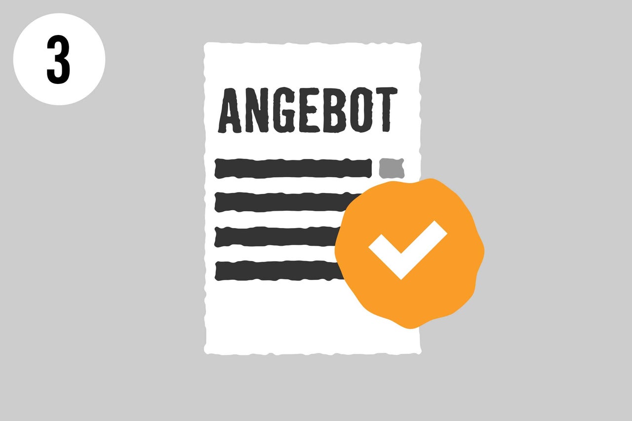 Angebot mit Bestätigung