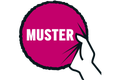 Symbol für Muster: Hand greift nach Muster.