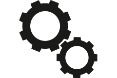 Symbol für Einstellungen: Zahnräder.