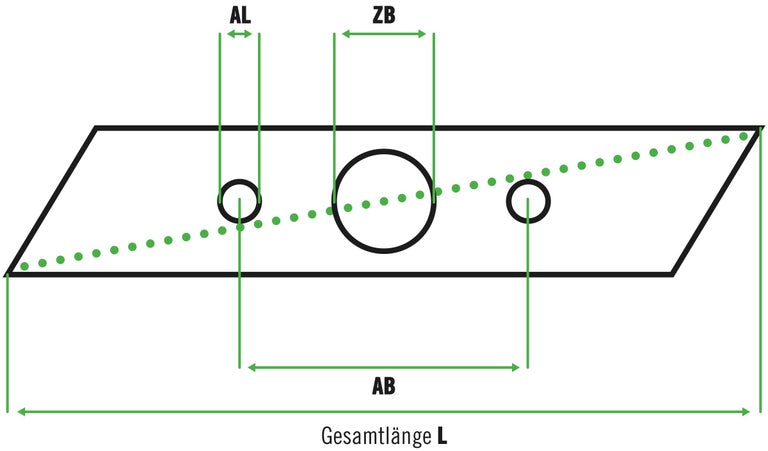 Illustration mit Maßangaben für eine Lochplatte
