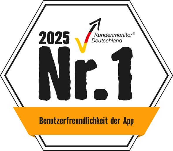 Kundenmonitor Deutschland Auszeichnung für Benutzerfreundlichkeit der App