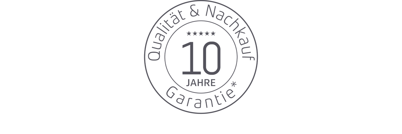 Symbol für 10 Jahre Garantie für Qualität und Nachhaltigkeit