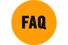 Kreis mit Schriftzug: FAQ
