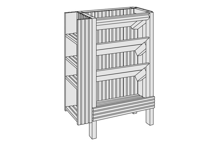 Holzunterschrank mit Regalen
