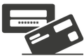 Symbol für Passwortschutz und Kreditkarte Symbol für Passwortschutz und Kreditkarte