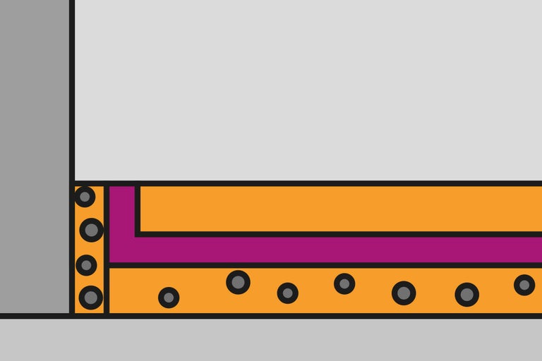 Darstellung des Wandaufbaus im Querschnitt