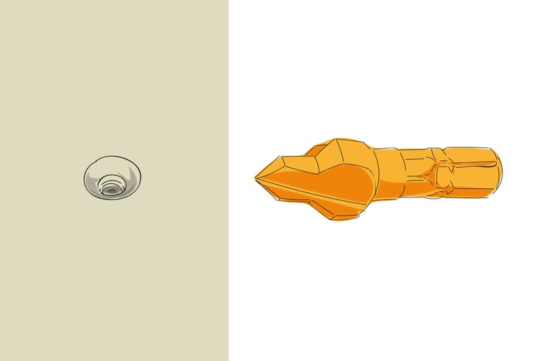 Illustration eines Bohrers neben einer Unterputzdose