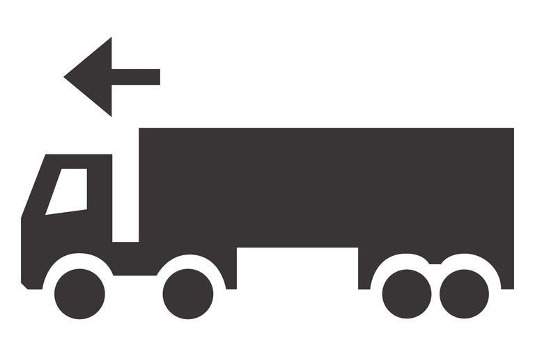 Symbol für LKW mit Pfeil nach links