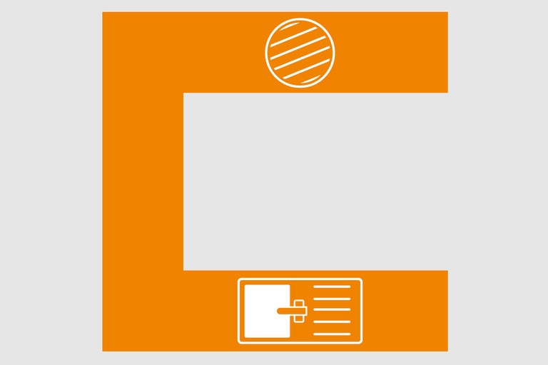 Draufsicht auf Küchenzeile mit Spüle und Grillrost.