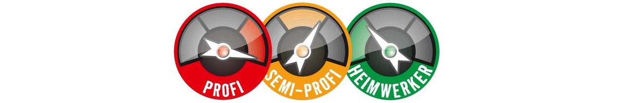 Symbole für Profi, Semi-Profi und Heimwerker